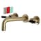Kingston Brass KS8123CKL Two-Handle Wall Mount Bathroom Faucet, Antique Brass KS8123CKL - alternate 1